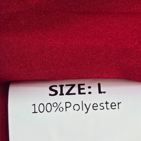 NWT Dark Red Ruffle Summer Dress – Size Large, Tie-Up Neck - Picture 6 of 7